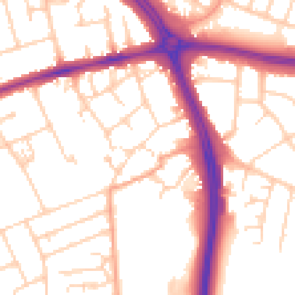 Daytime road noise heatmap for OX3 8LR