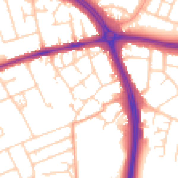 Daytime road noise heatmap for OX3 8LT