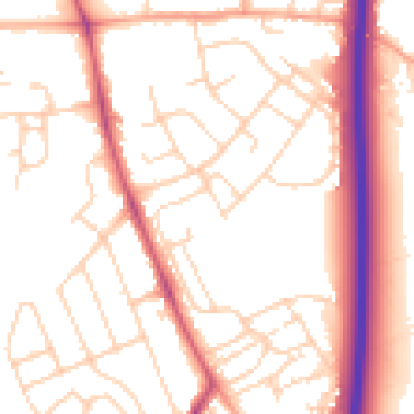 Daytime road noise heatmap for OX3 8RA