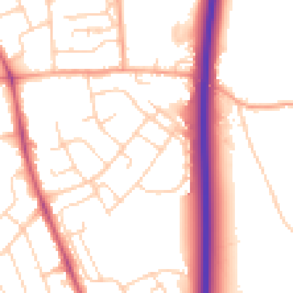 Daytime road noise heatmap for OX3 8RD