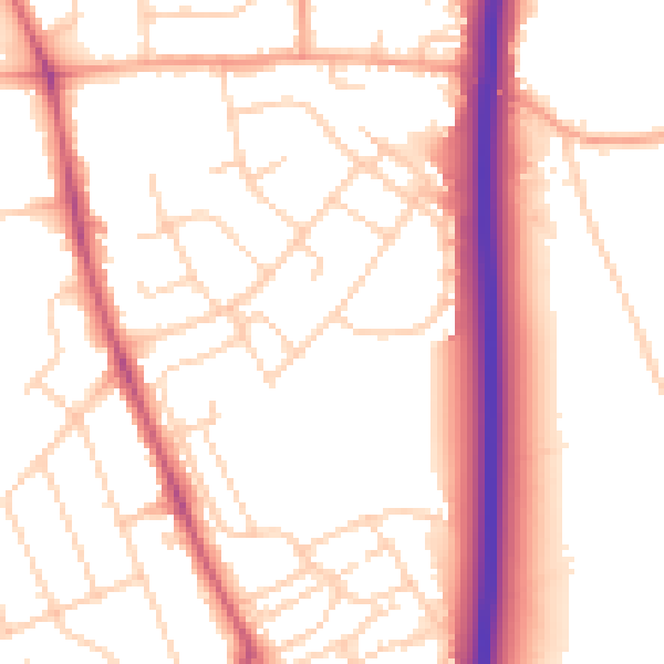 Daytime road noise heatmap for OX3 8RR