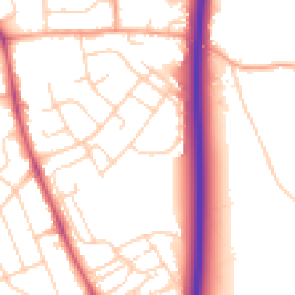 Daytime road noise heatmap for OX3 8RW