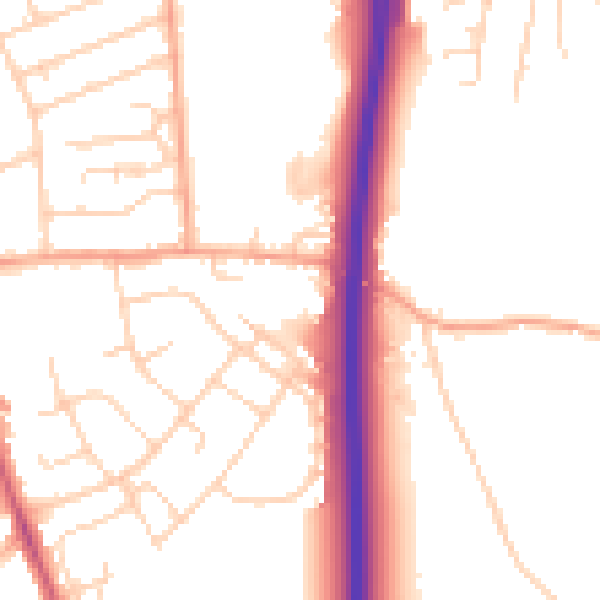 Daytime road noise heatmap for OX3 8SS