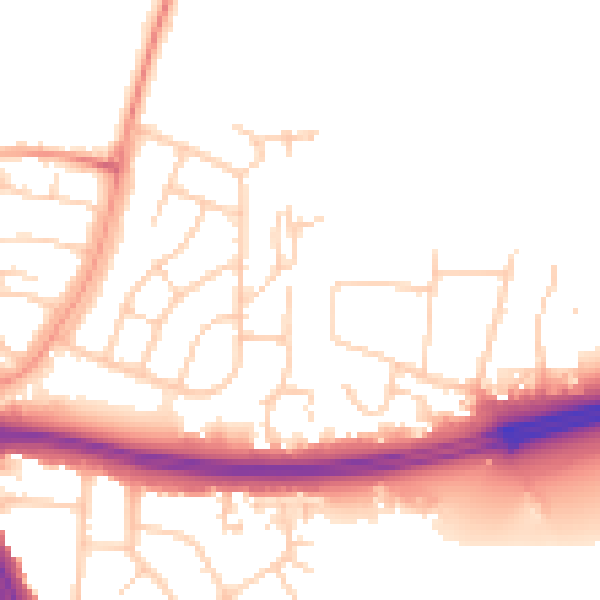 Daytime road noise heatmap for OX3 8XD
