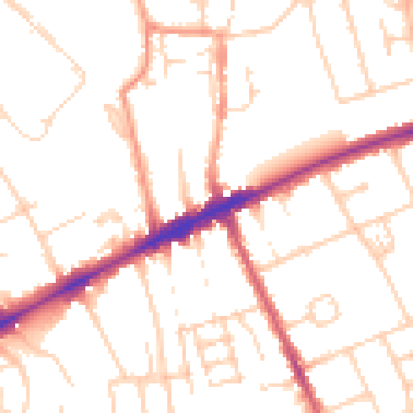 Daytime road noise heatmap for OX3 9AE