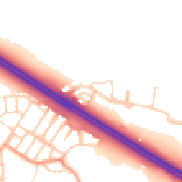 Daytime road noise heatmap for OX3 9FQ
