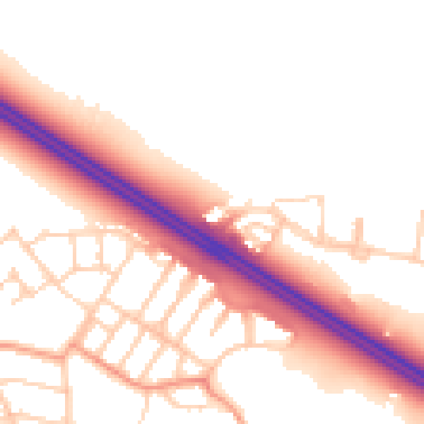 Daytime road noise heatmap for OX3 9FW