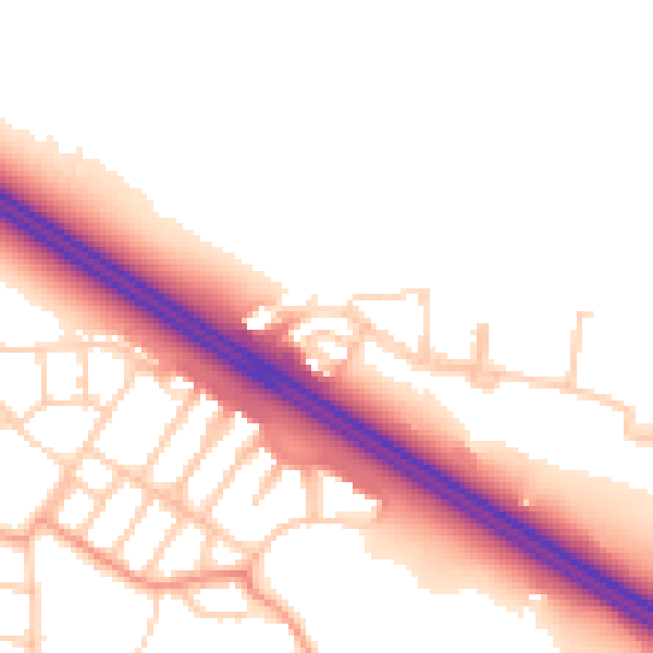 Daytime road noise heatmap for OX3 9FZ