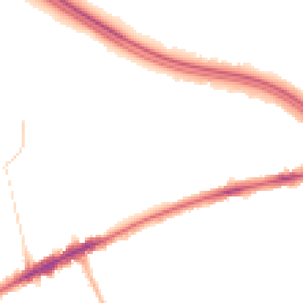 Night-time road noise heatmap for OX3 9JJ
