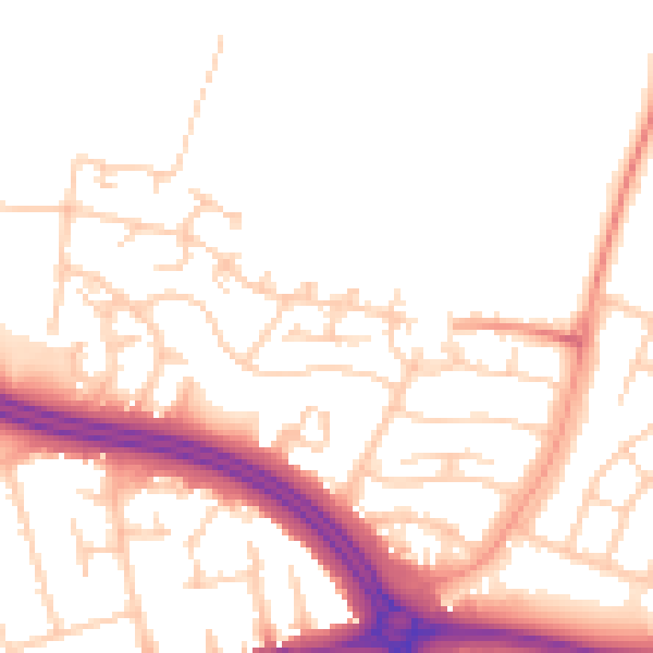 Daytime road noise heatmap for OX3 9LR