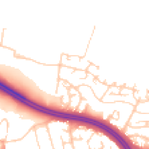 Daytime road noise heatmap for OX3 9LW