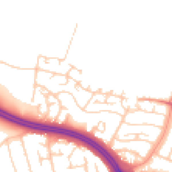 Daytime road noise heatmap for OX3 9NJ