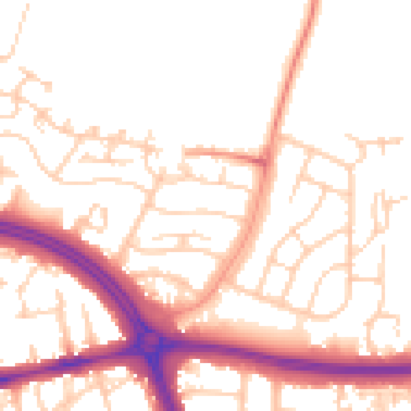 Daytime road noise heatmap for OX3 9PF