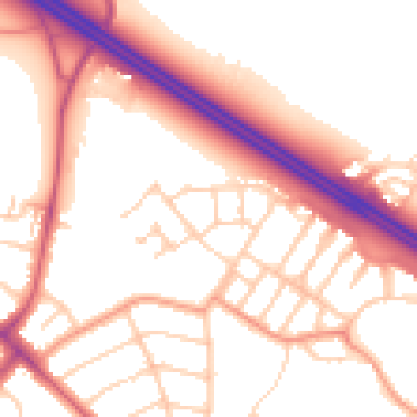 Daytime road noise heatmap for OX3 9RD