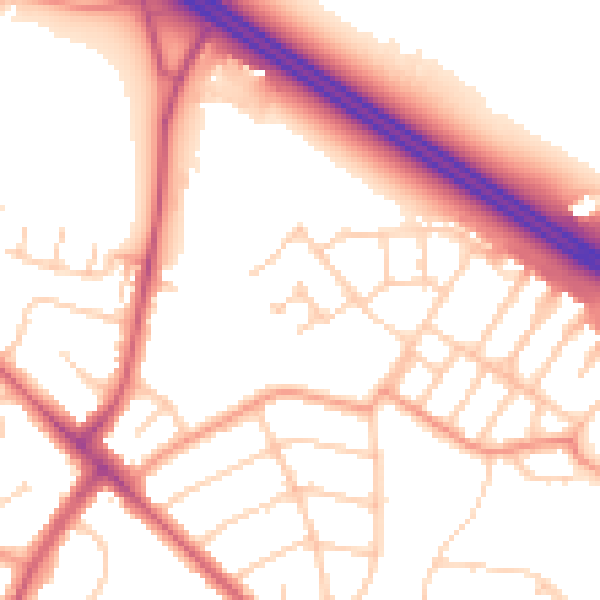 Daytime road noise heatmap for OX3 9RF