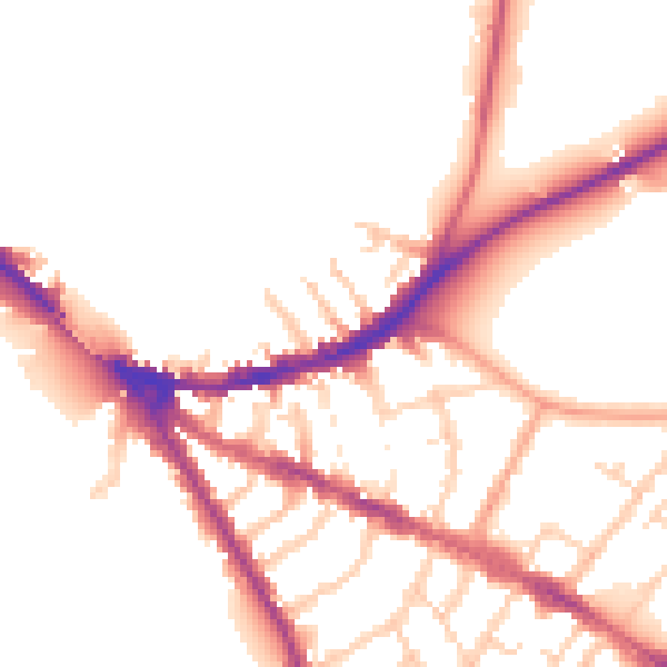 Daytime road noise heatmap for OX4 1AD
