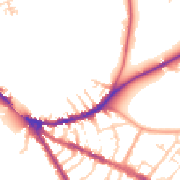 Daytime road noise heatmap for OX4 1AE
