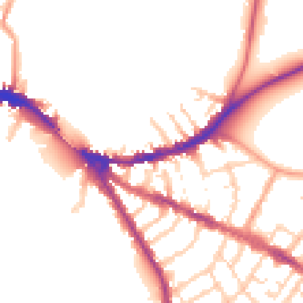 Daytime road noise heatmap for OX4 1AG