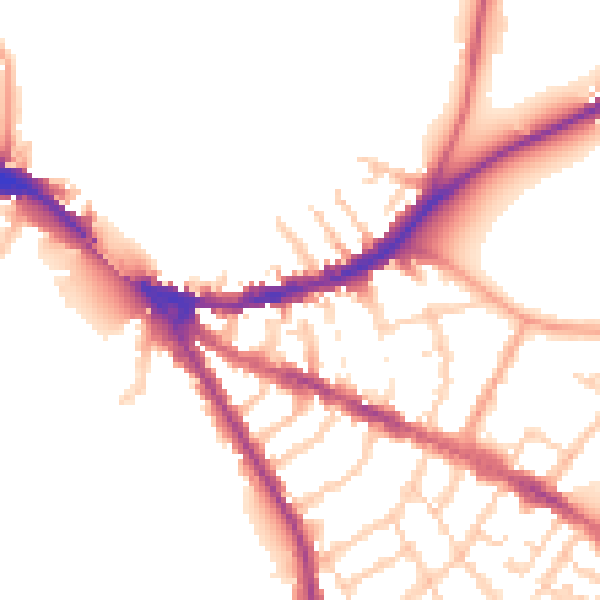 Daytime road noise heatmap for OX4 1AP