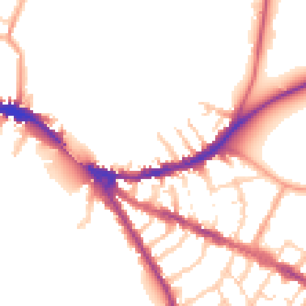 Daytime road noise heatmap for OX4 1AU