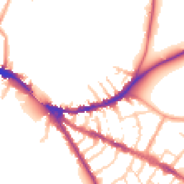 Daytime road noise heatmap for OX4 1AX