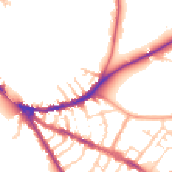 Daytime road noise heatmap for OX4 1BE
