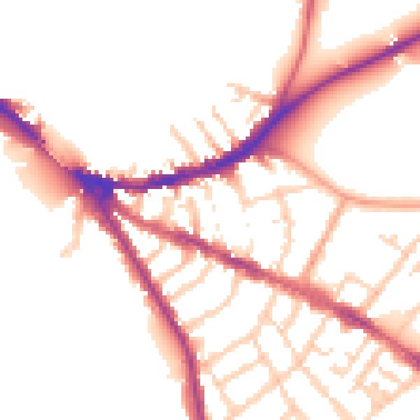 Daytime road noise heatmap for OX4 1BN