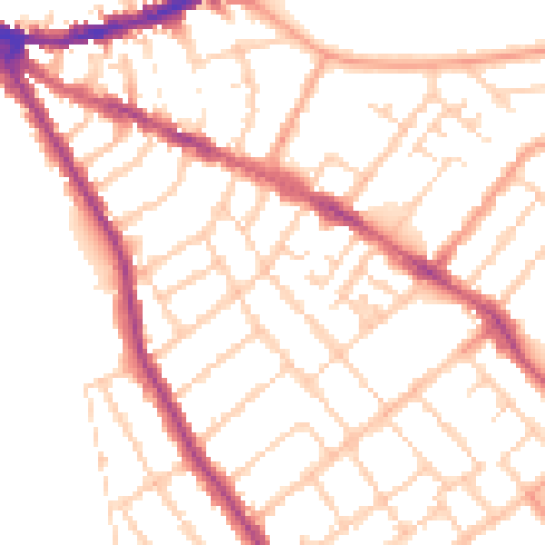 Daytime road noise heatmap for OX4 1BP