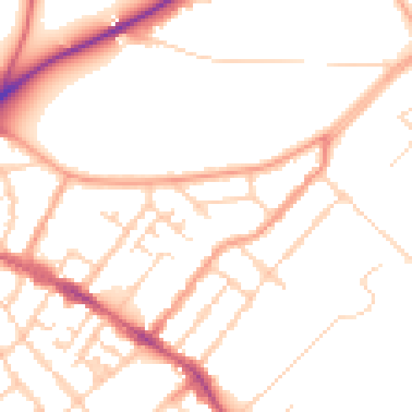 Daytime road noise heatmap for OX4 1BT