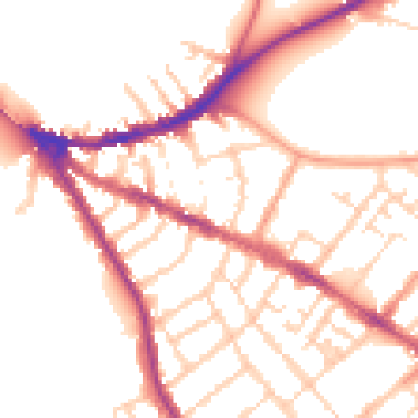 Daytime road noise heatmap for OX4 1BY
