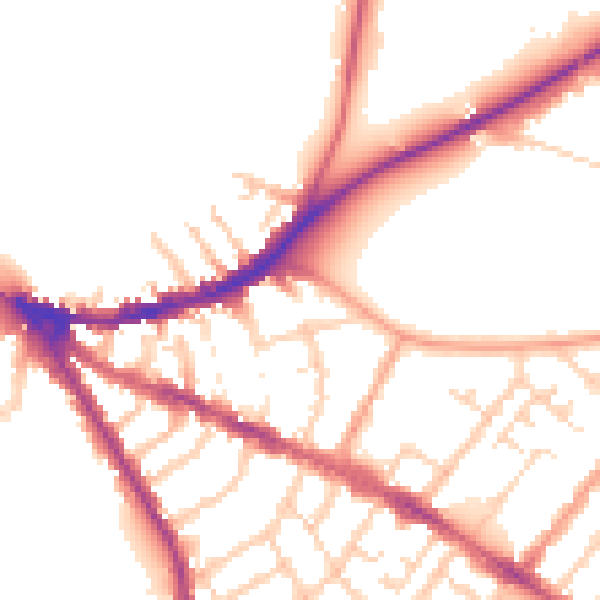 Daytime road noise heatmap for OX4 1DG
