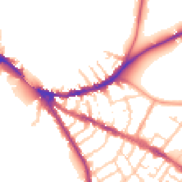 Daytime road noise heatmap for OX4 1DL