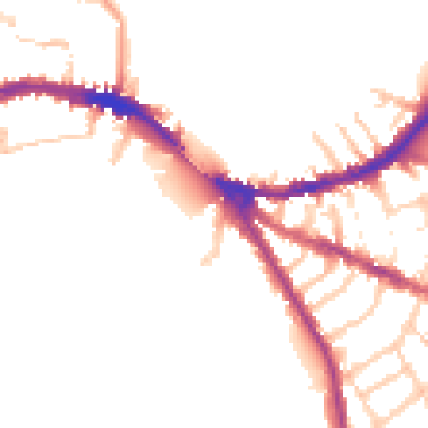 Daytime road noise heatmap for OX4 1DX