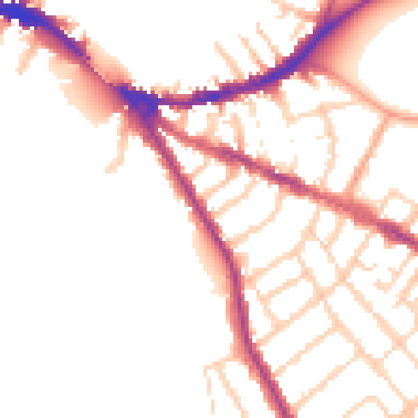 Daytime road noise heatmap for OX4 1EF