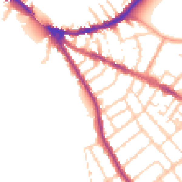 Daytime road noise heatmap for OX4 1EG