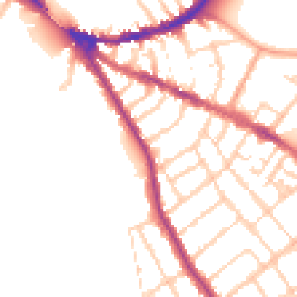 Daytime road noise heatmap for OX4 1EH