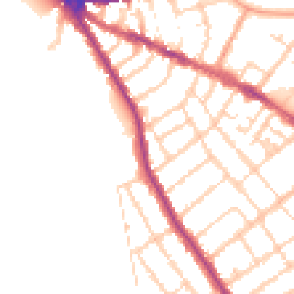 Daytime road noise heatmap for OX4 1EJ