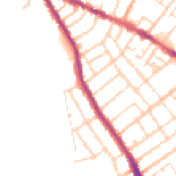 Daytime road noise heatmap for OX4 1EL