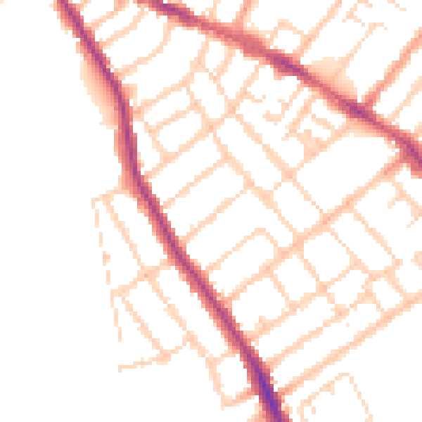 Daytime road noise heatmap for OX4 1EW