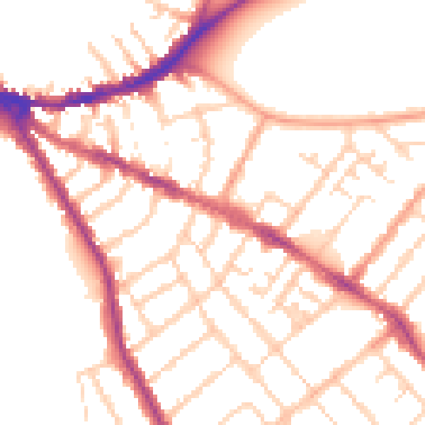 Daytime road noise heatmap for OX4 1JJ