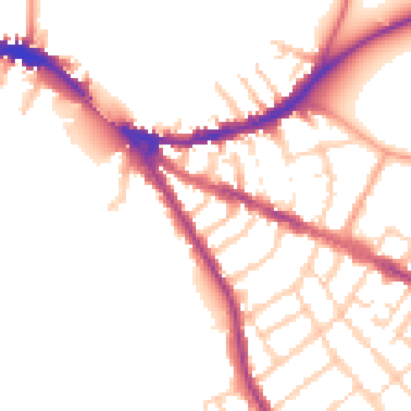 Daytime road noise heatmap for OX4 1JR