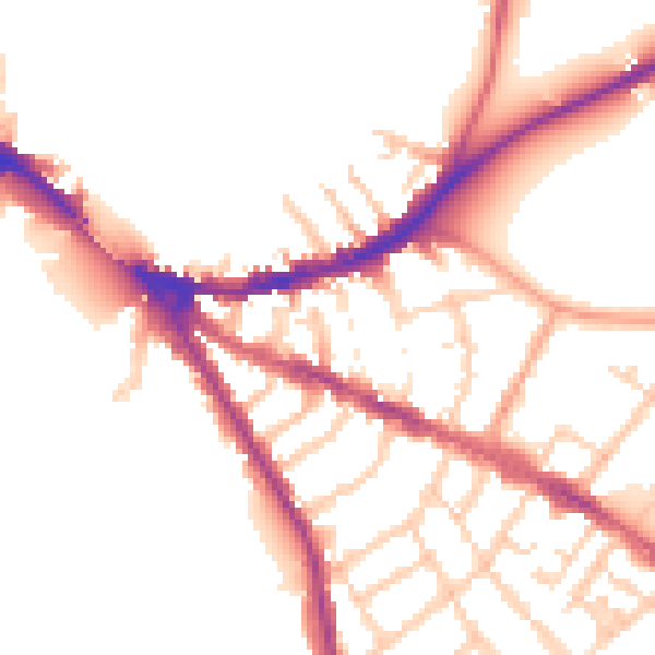 Daytime road noise heatmap for OX4 1JW