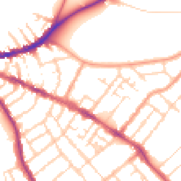 Daytime road noise heatmap for OX4 1LG