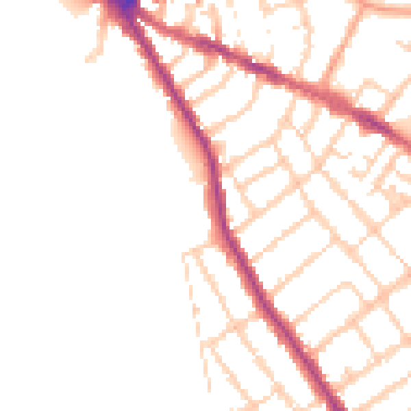 Daytime road noise heatmap for OX4 1SH