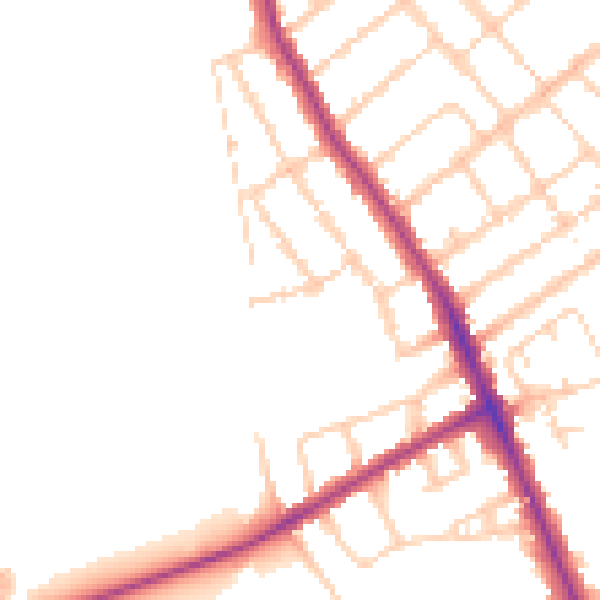 Daytime road noise heatmap for OX4 1SU