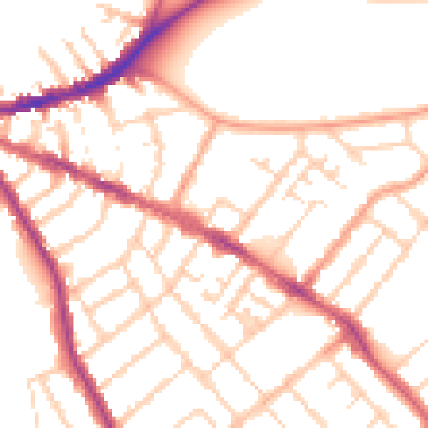 Daytime road noise heatmap for OX4 1XL