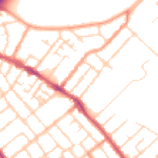 Daytime road noise heatmap for OX4 1XU