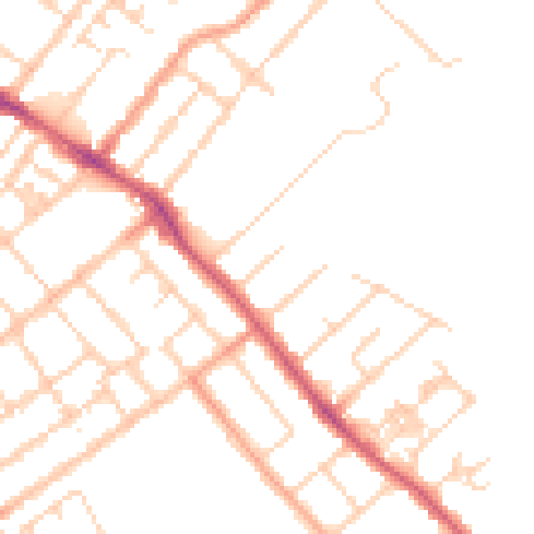 Daytime road noise heatmap for OX4 2AZ