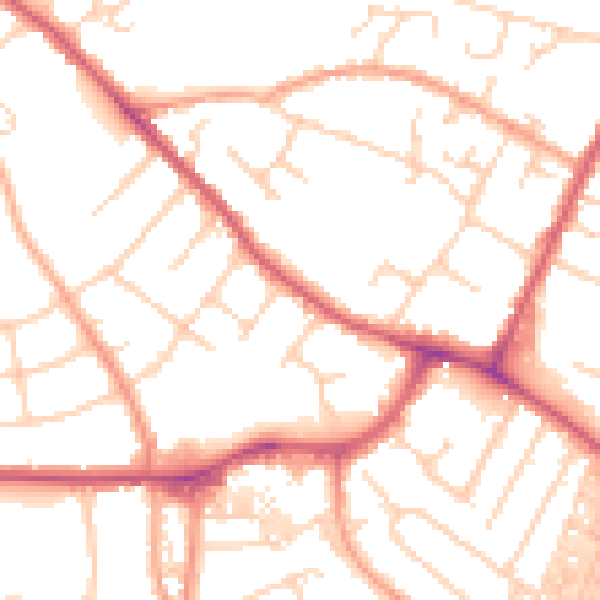 Daytime road noise heatmap for OX4 2EA