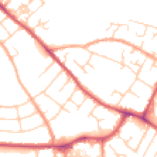 Daytime road noise heatmap for OX4 2ER